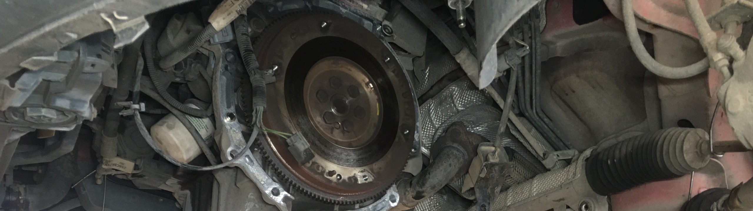 Clutch fitting banner - Gearbox Removed