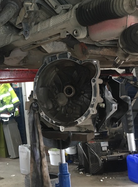 Gearbox Removed On Gearbox Jack